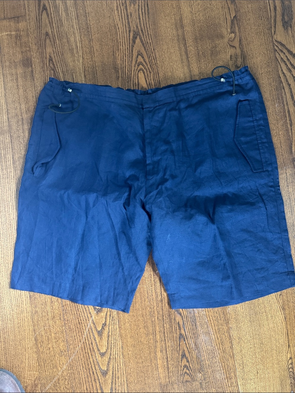 Ralph Lauren Navy Linen-Blend Drawstring Shorts